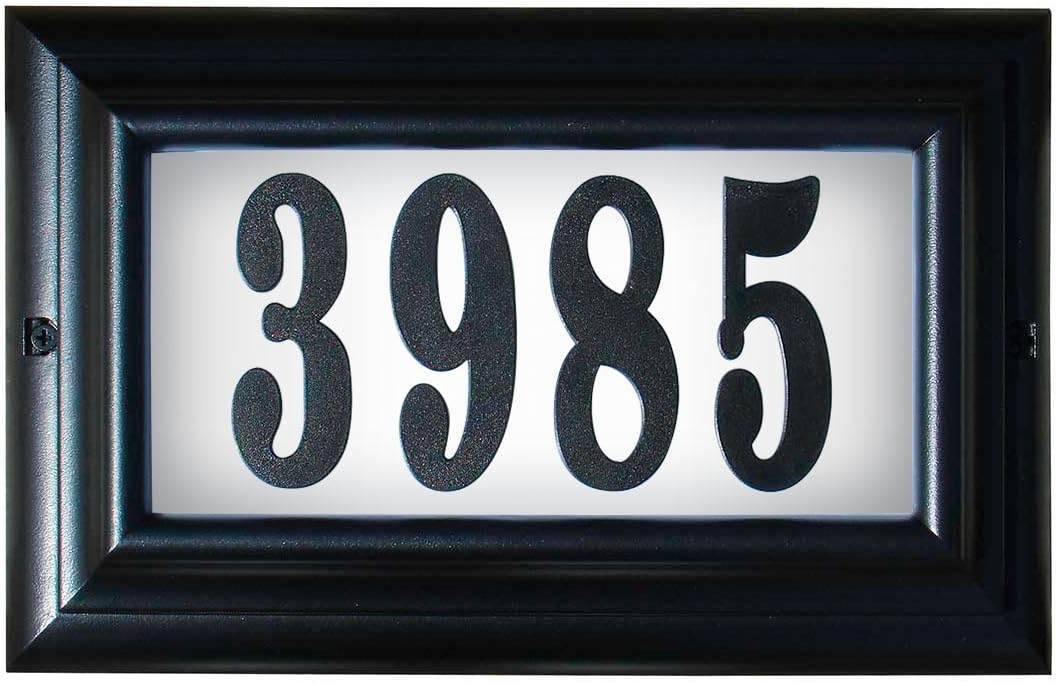 Qualarc LTL-1301-LED-BL-PN Edgewood Large Aluminum Lighted Address Plaque with LED Lights