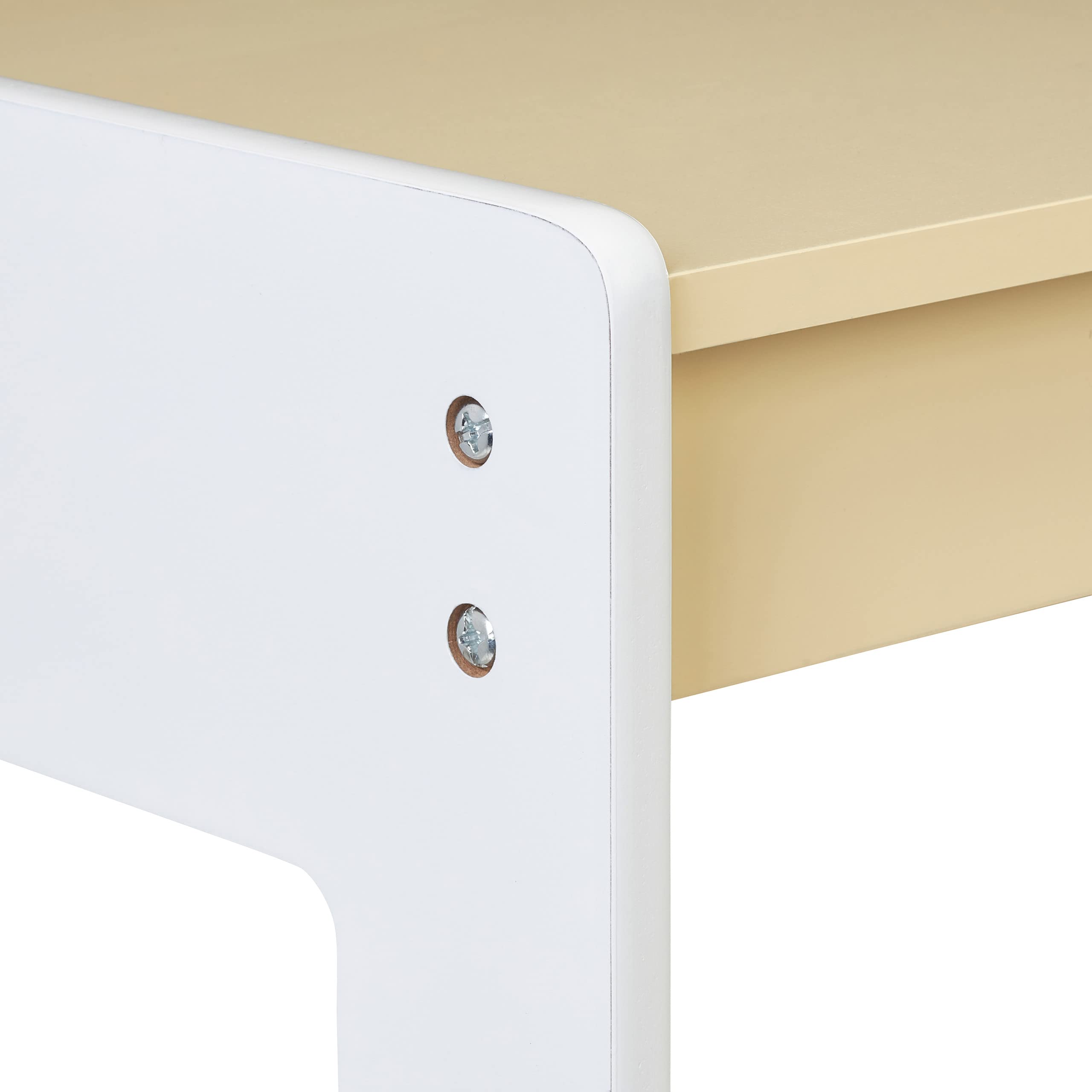 Relaxdays mobilier Enfants Bureau & Chaise, Table avec Tableau, pour Peindre et bricoler, lot pour Petits, Blanc - Beige