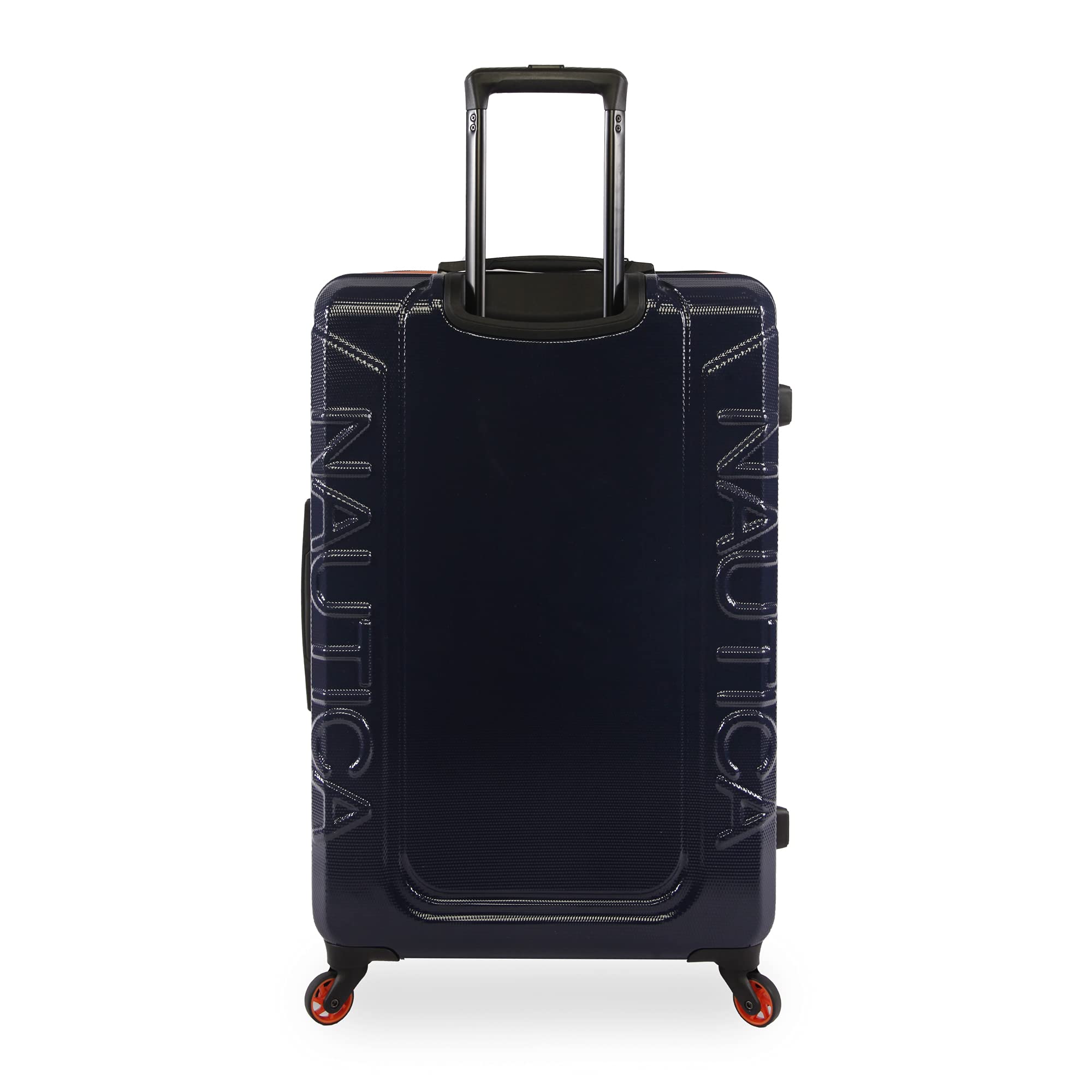 NAUTICA Bagaglio Hardside Spinner Betulla, blu navy/arancione., Checked-Large 29-Inch, Bagaglio Hardside Spinner Betulla
