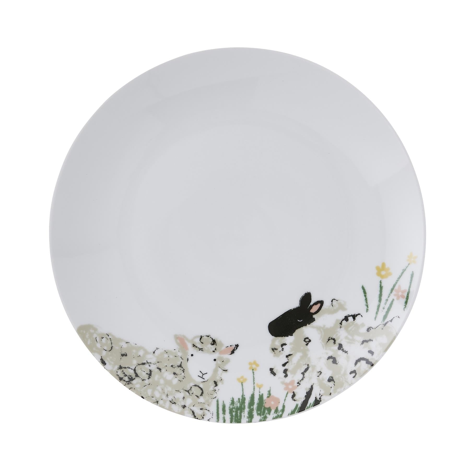 Ulster Weavers - Sheep Dinner Plate - 1x Piece - Microwave & Dishwasher Safe - Porcelain Serving Plate with Sheep & Meadow Flowers - Sheep Gifts - Kitchen Accessories - Side Plates & Bowls Available