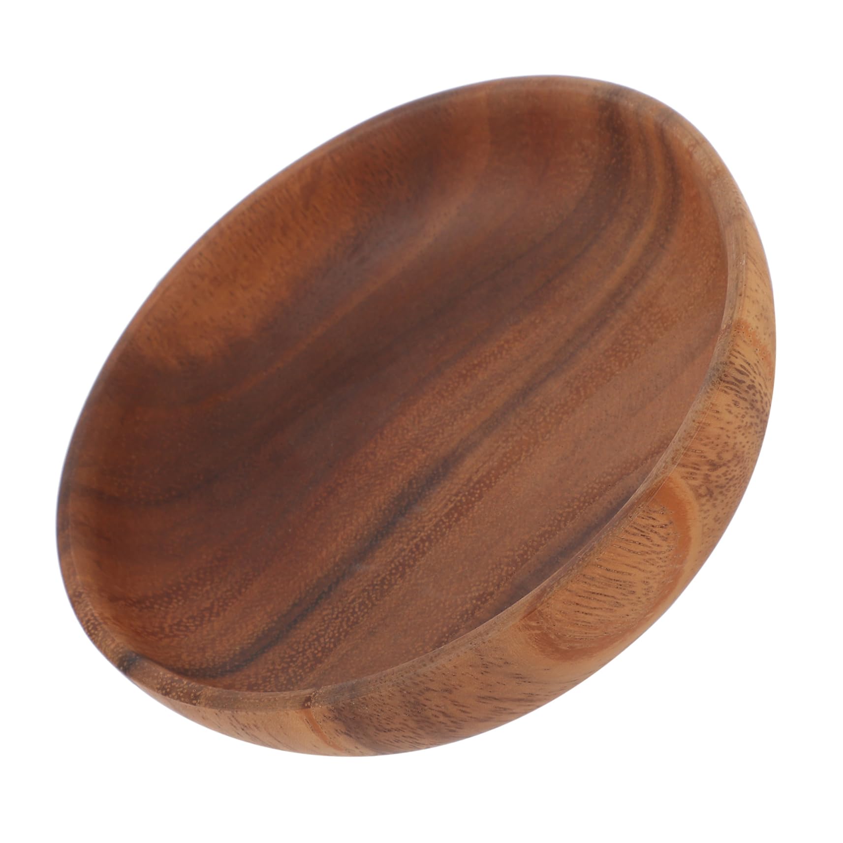 Cabilock 4 Piezas Plato de madera para servir comida ensaladera bandejas de frutas para servir alimento tapa plano tablero redondo madera tablero platos de postre platos caseros