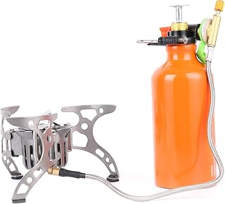 Estufa portátil de combustible múltiple para campamento, estufa de combustible líquido con patas de soporte estables, compatible con gasolina y alcohol, camping para cocinar al aire libre, camping, s