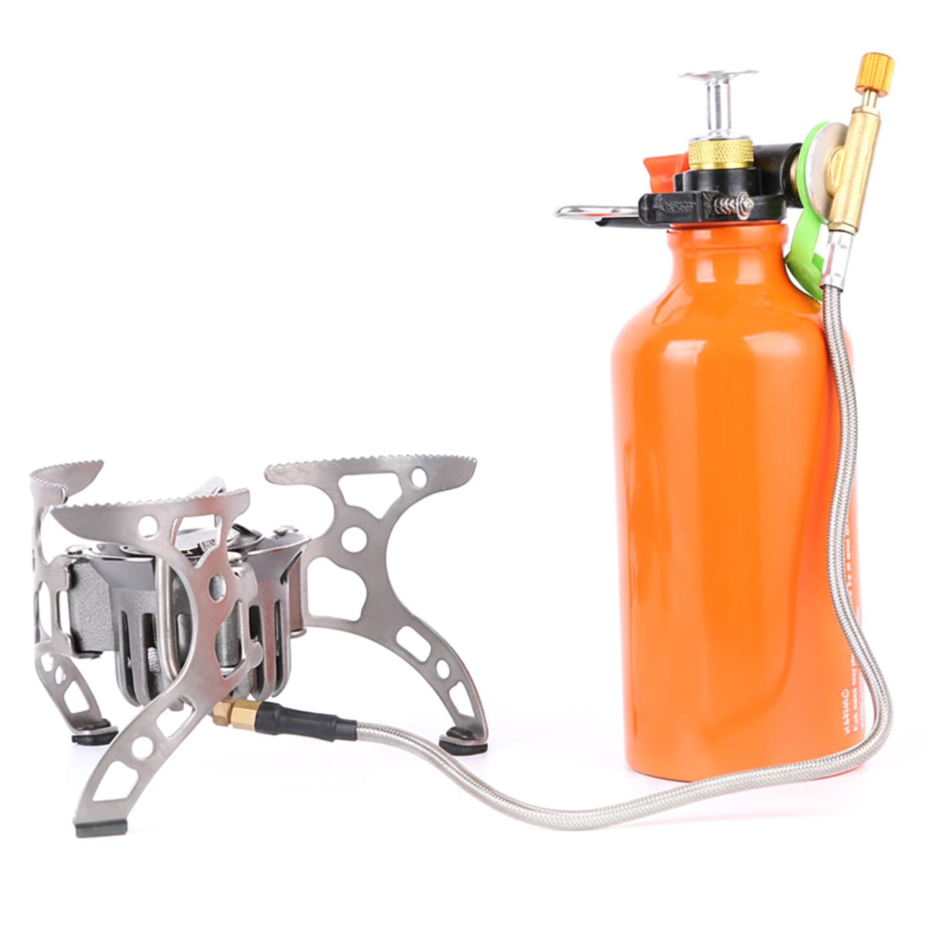 Tragbarer Multibrennstoff-Campingkocher, Flüssigbrennstoffkocher mit stabilen Stützbeinen, kompatibel mit Benzin und Alkohol, Camping zum Kochen im Freien, Camping, Wandern, Rucksackreisen