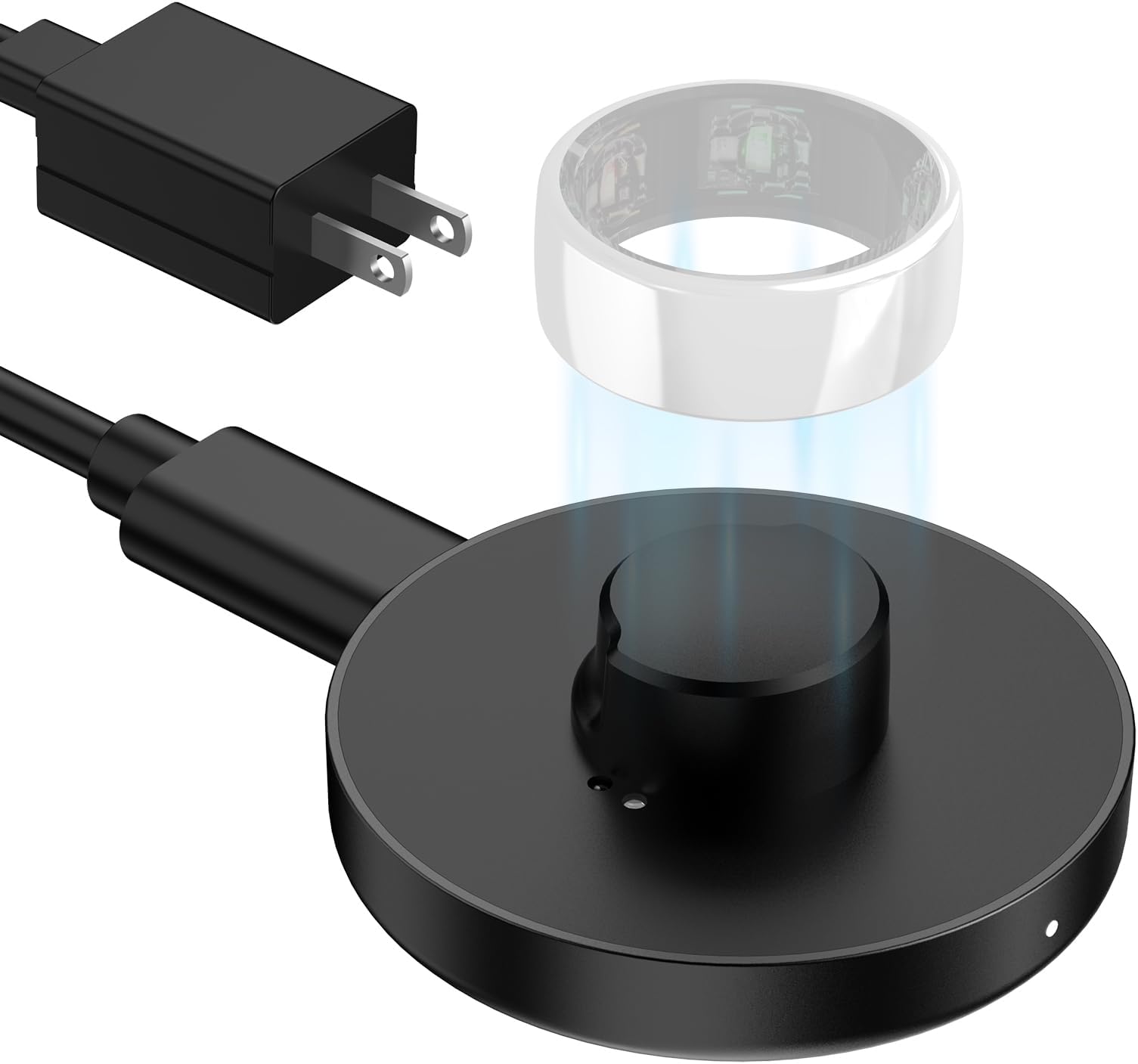 Compatible with Oura Ring Gen (Size 9) Charger Fast Charging Dock with Infrared Sensing, Auto Stop Protection, Indicator, Non-Slip Base, Charger for Smart Ring Includes 59 Inch USB-C Cable