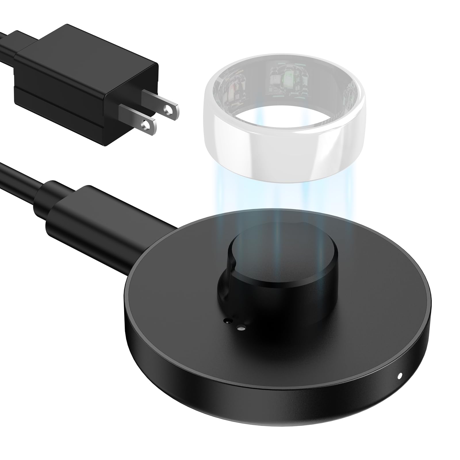 Compatible with Oura Ring Gen (Size 9) Charger Fast Charging Dock with Infrared Sensing, Auto Stop Protection, Indicator, Non-Slip Base, Charger for Smart Ring Includes 59 Inch USB-C Cable-image-5