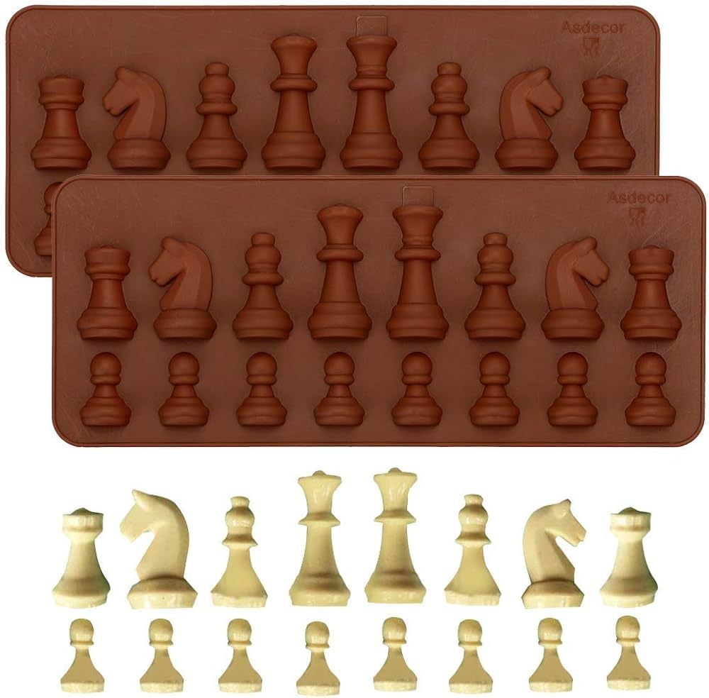 Royals Silicone Chocolate Mold/Chocolate Making and Shaping Chocolate Mould for Jelly, Candy, Candle, Soap, Fondant, Cake Garnishing Mould (Chess Silicone Chocolate Mold)