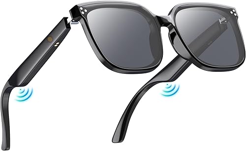 Miniatura 9 de Lentes inteligentes, 5.3 gafas de sol Bluetooth con altavoz de oído abierto, compatible con asistente de voz, lente de bloqueo de luz azul