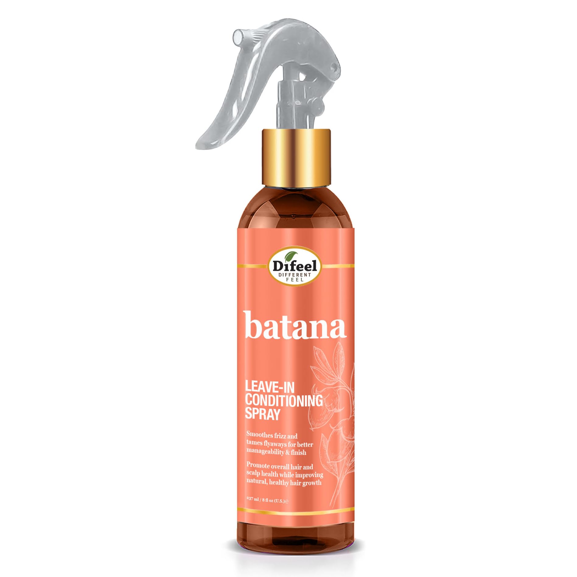 Difeel Batana Leave-in Conditioning Spray 8 oz. - Batana Oil Leave in Conditioner Spray for Hair Growth & Strengthening