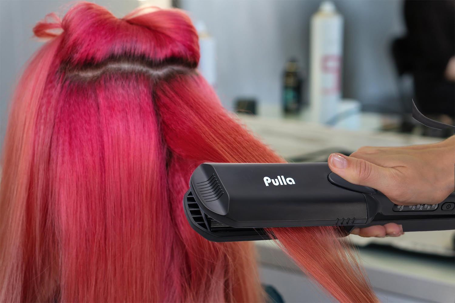 Pulla Hair Straightener and Crimper - 4 in 1 Tourmaline Ceramic Flat and Curling Iron for Hair Styling with Adjustable Temperature - Salon High Heat 320°F - 430°F for All Hair Types - Image 8