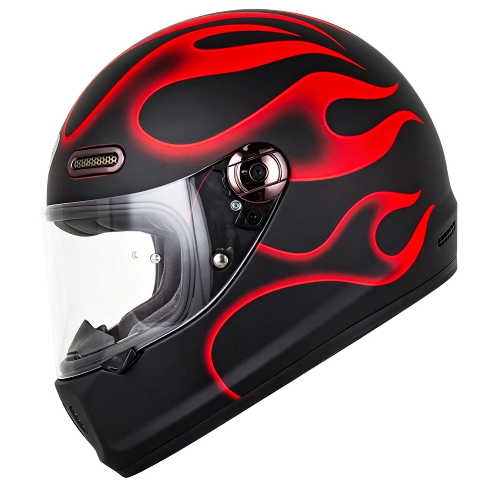 Kask motocyklowy integralny, retro klasyczny kask zderzeniowy do cruisera/motoroweru, zatwierdzony DOT/ECE, kask integralny do użytku ulicznego i drogowego. 9,L (59-60 cm)