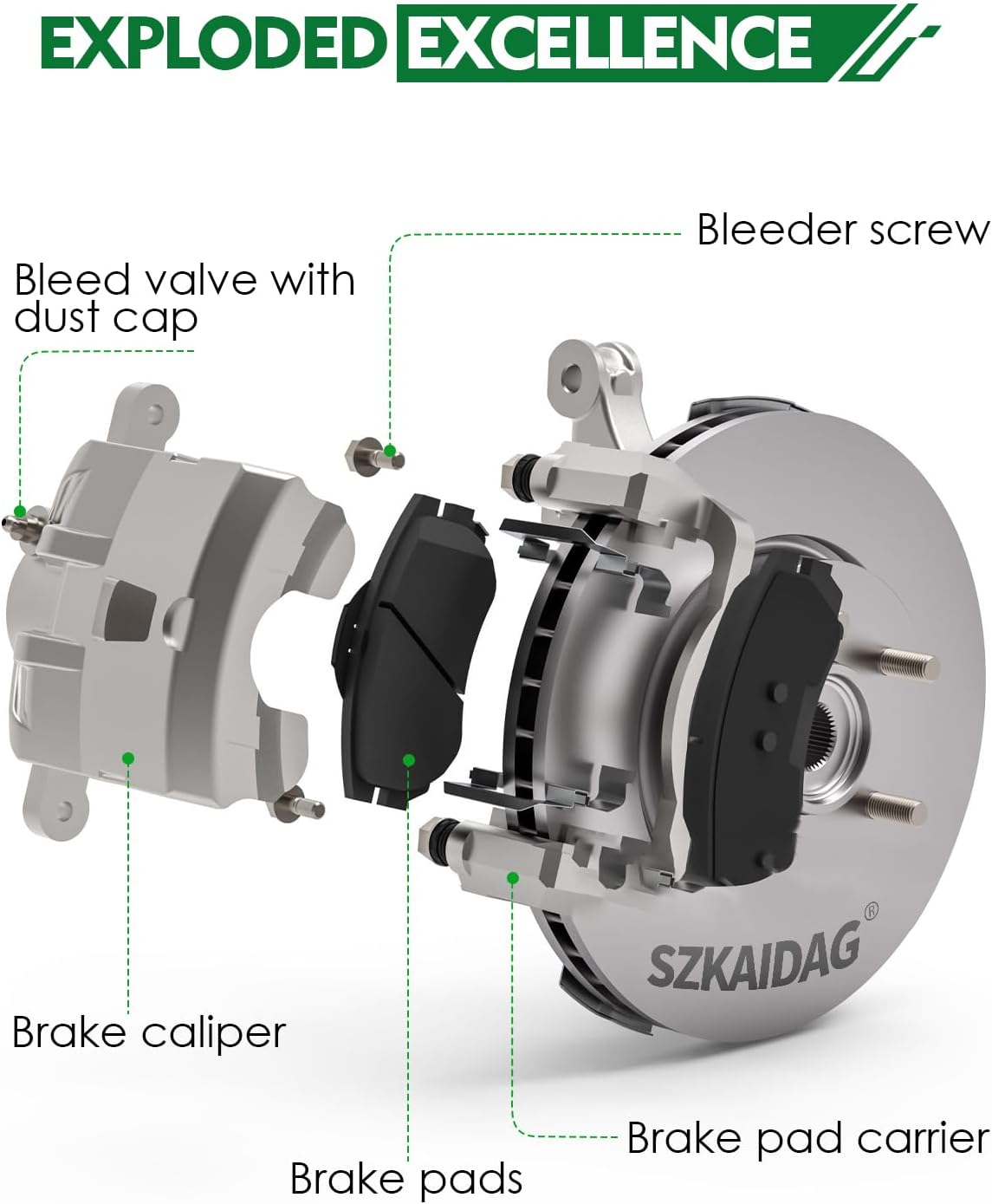for:-Chevy Tahoe Front Disc Brake Caliper Assembly with Bracket for:-Chevy Tahoe Silverado Suburban Express 1500, for:-GMC Sierra Yukon XL Savana 1500, Escalade XTS 08-20, 18-B4919A 18-B4918A