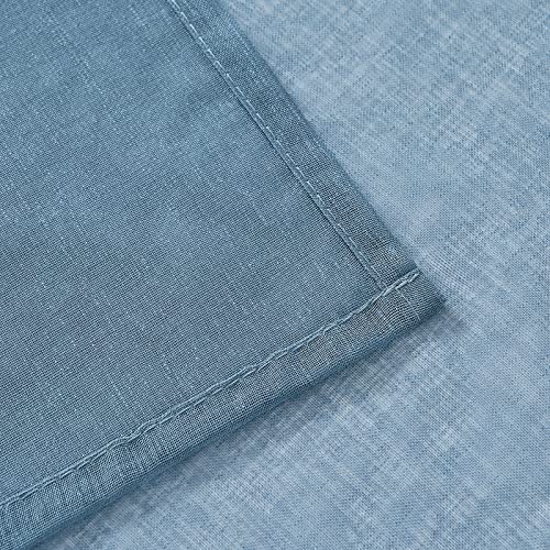 EMEMA Set of 2 Sheer Voile Curtains with Eyelets Transparent Voile Polyester Eyelet Curtain Transparent Living Room Airy Decorative Curtain for Bedroom 140 x 260 cm (W x H) Dusty Blue - Image 4