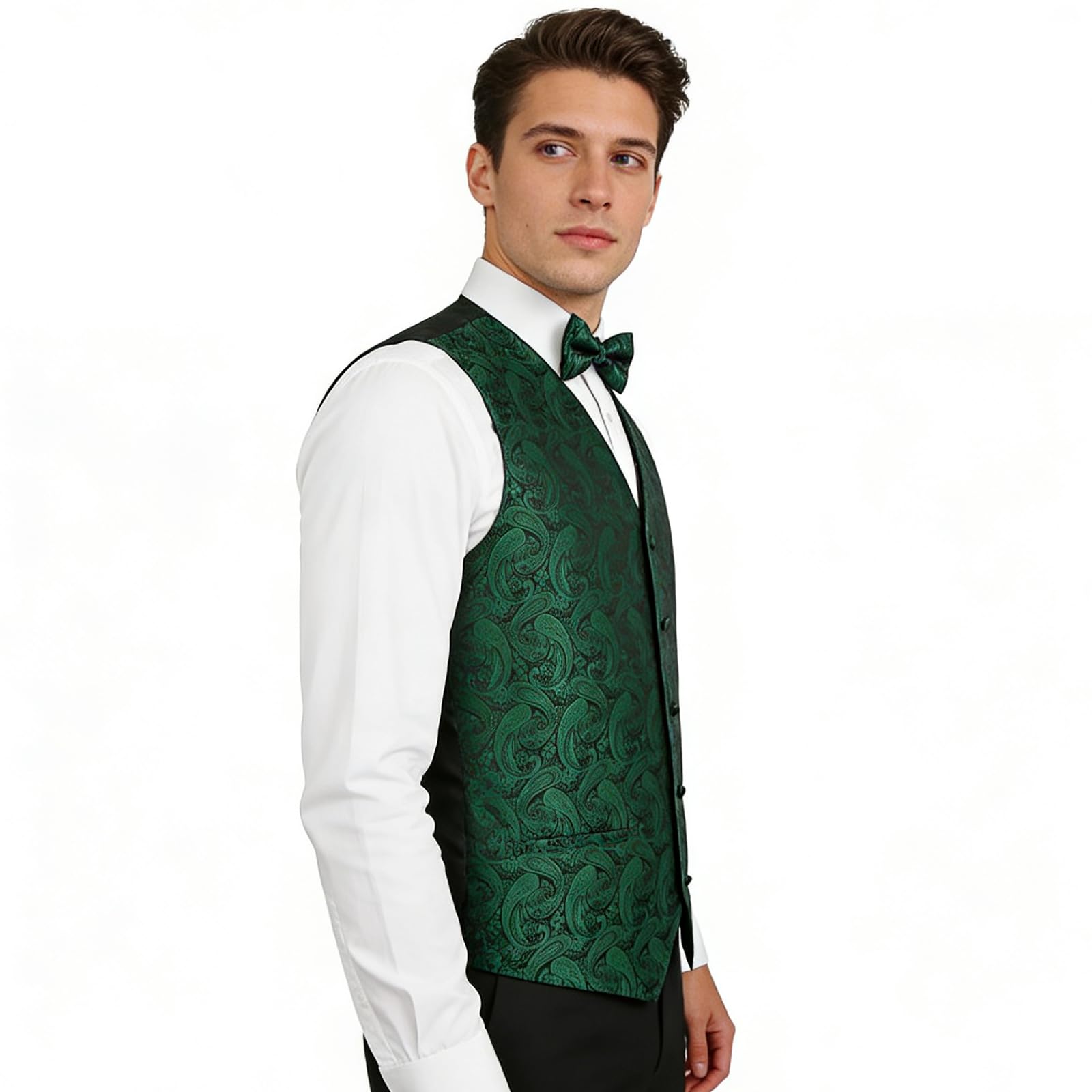 Alizeal Ensemble classique 5 pièces pour homme Motif cachemire Jacquard