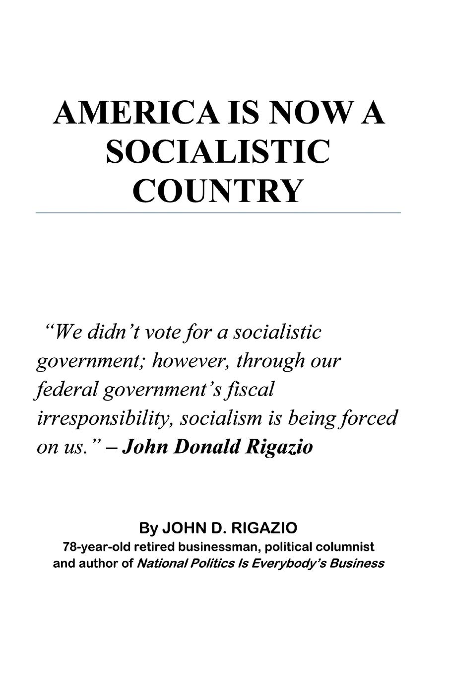 America Is Now A Socialistic Country
