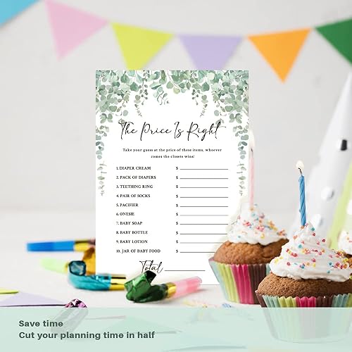 Miniatura 4 de KDXPBZ - Juego de 30 juegos de cartas con temática de selva, revelación de género y suministros para fiestas de baby shower, juego de 30 unidades