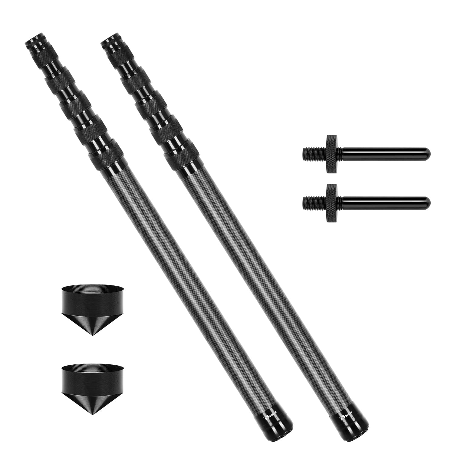 DOBEN 2er Set Kohlefaser Zeltstange Teleskop,2.1m/2.4m/2.7m/3m Verstellbares Teleskopstange Kohlefaser für Zelte Tarp,Ultraleichte Ultrastarke Zeltstange Tarp Stangen für Camping