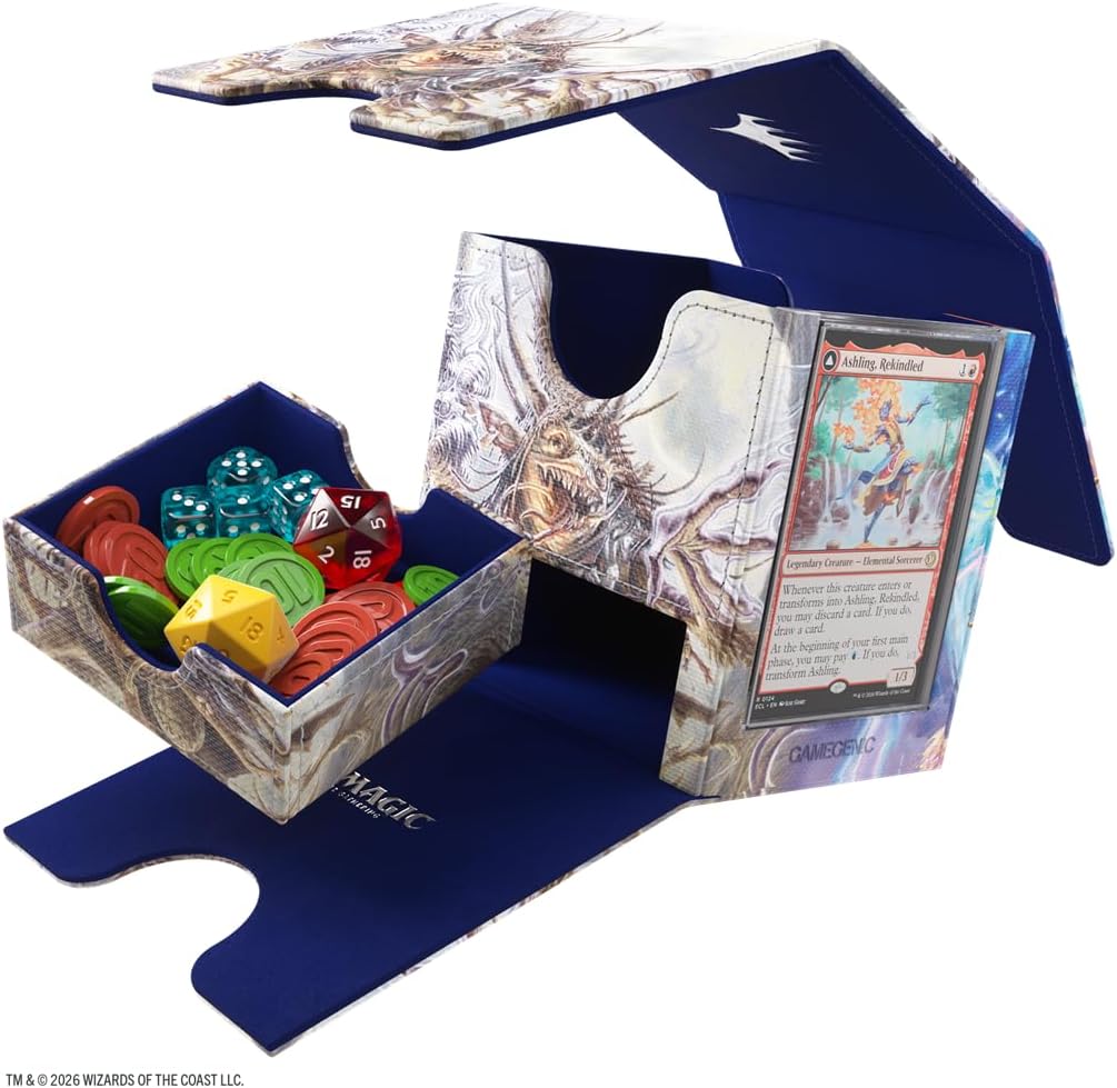Gamegenic Magic: The Gathering Lorwyn Eclipsed Sidekick PRO 100+XL - Ashling The Limitless/Auntie Ool, Cursewretch Design, Convertible Deck Box, Holds 100+ Double-Sleeved Cards, Commander Display