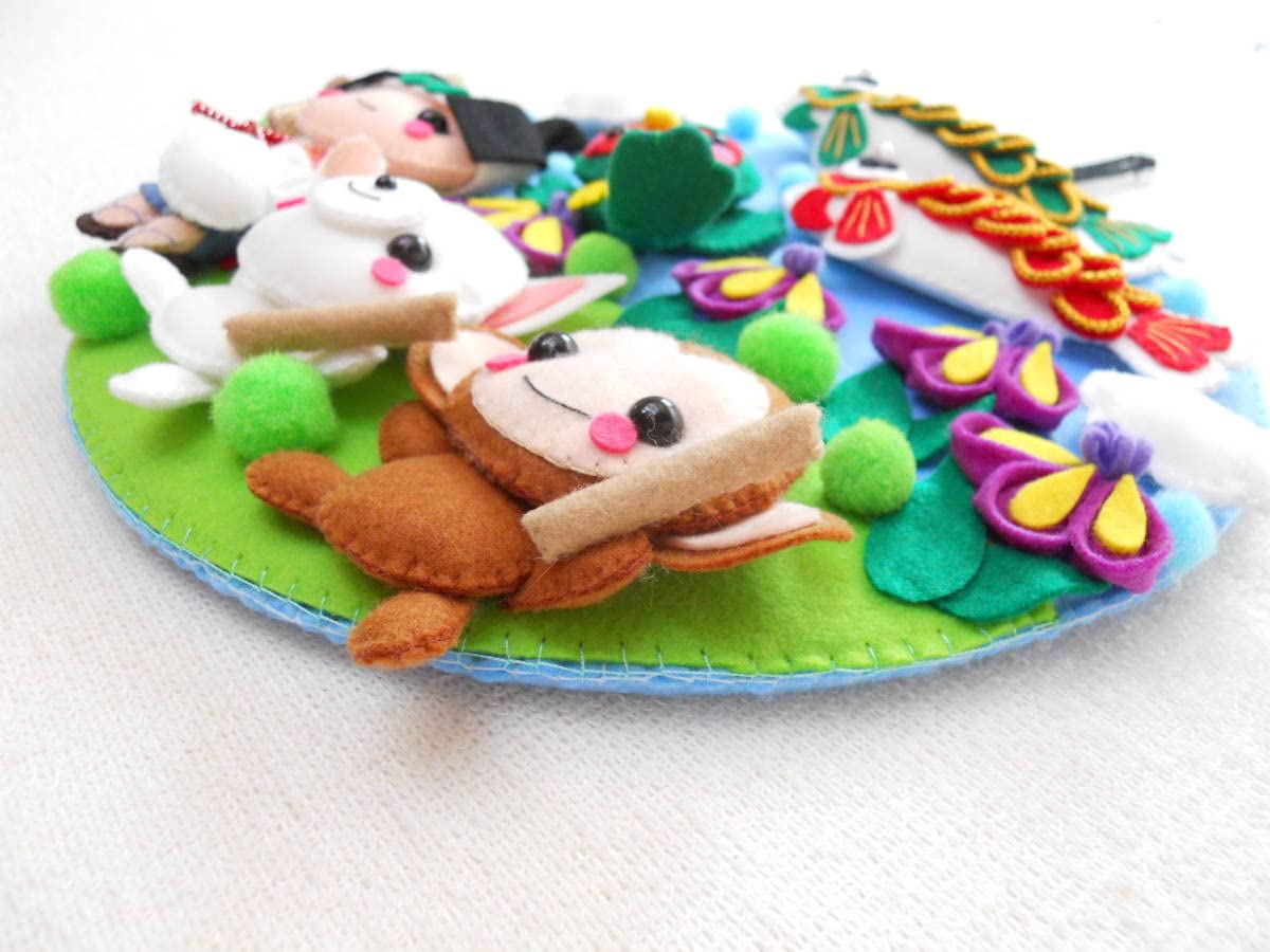 ウエルカムリース ハンドメイド こどもの日 鯉のぼり インテリア 毛糸