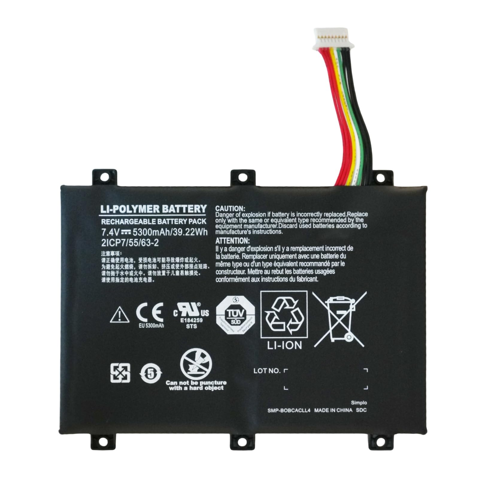 7,4 V 5300 mAh 21-93042-01 SMP-BOBCACLL4 bateria zamienna do Xplore XSlate B10 IX101B2 D10 iX101B1 seria