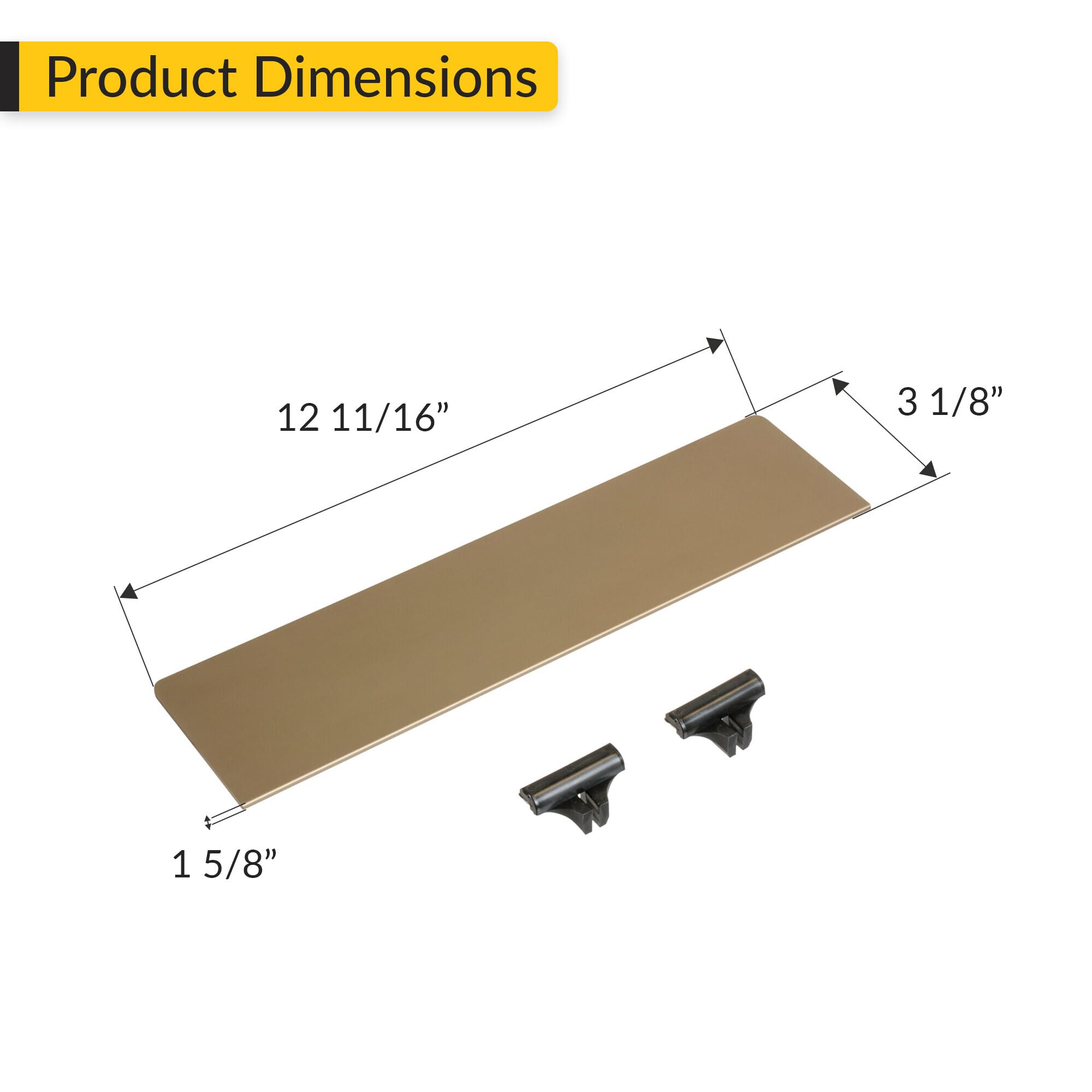Brixwell QHJC-001 Shelf Dividers with Clips Matt Gold Finish