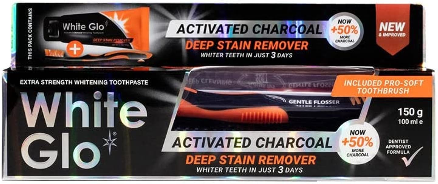 White Glo Charcoal Deep Stain Remover Toothpaste, 100 ml Buy Online