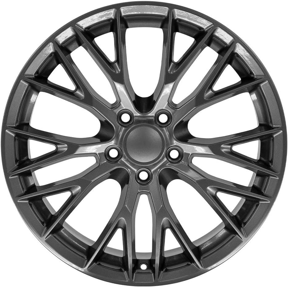 OE Wheels CV22B 19 Inch Rim Fits Corvette C7 Z06 Style 5x120.65 19x10 Gloss Gunmetal - Hollander 5734 (1)