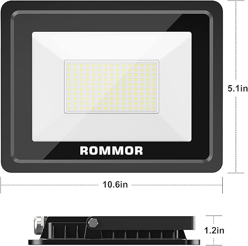 Miniatura 2 de Luz de inundación LED, reflector LED de 100 W, luces de seguridad súper brillantes de 50000 lúmenes, enchufe aprobado por UL, IP66, impermeable, luz