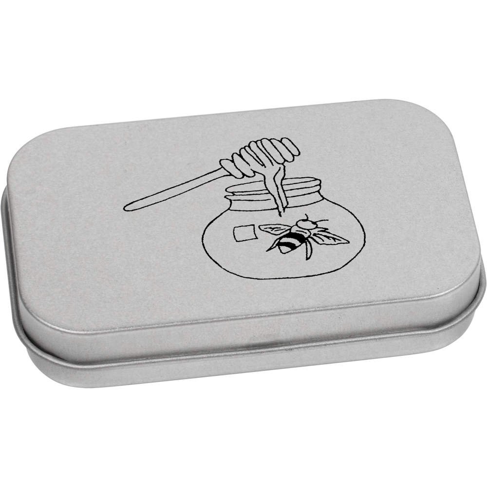 Azeeda 80mm 'Honey Pot Bee' Metal Hinged Tin/Storage Box (TT00096677)