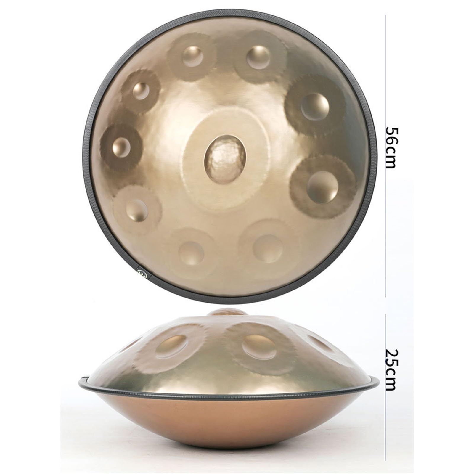 Ręczny zestaw perkusyjny, D-moll 22", 432 Hz/440 Hz, stalowy ręczny instrument perkusyjny, profesjonalny instrument ręczny, do medytacji, muzykoterapii i występów na żywo (C, 9 notatek)