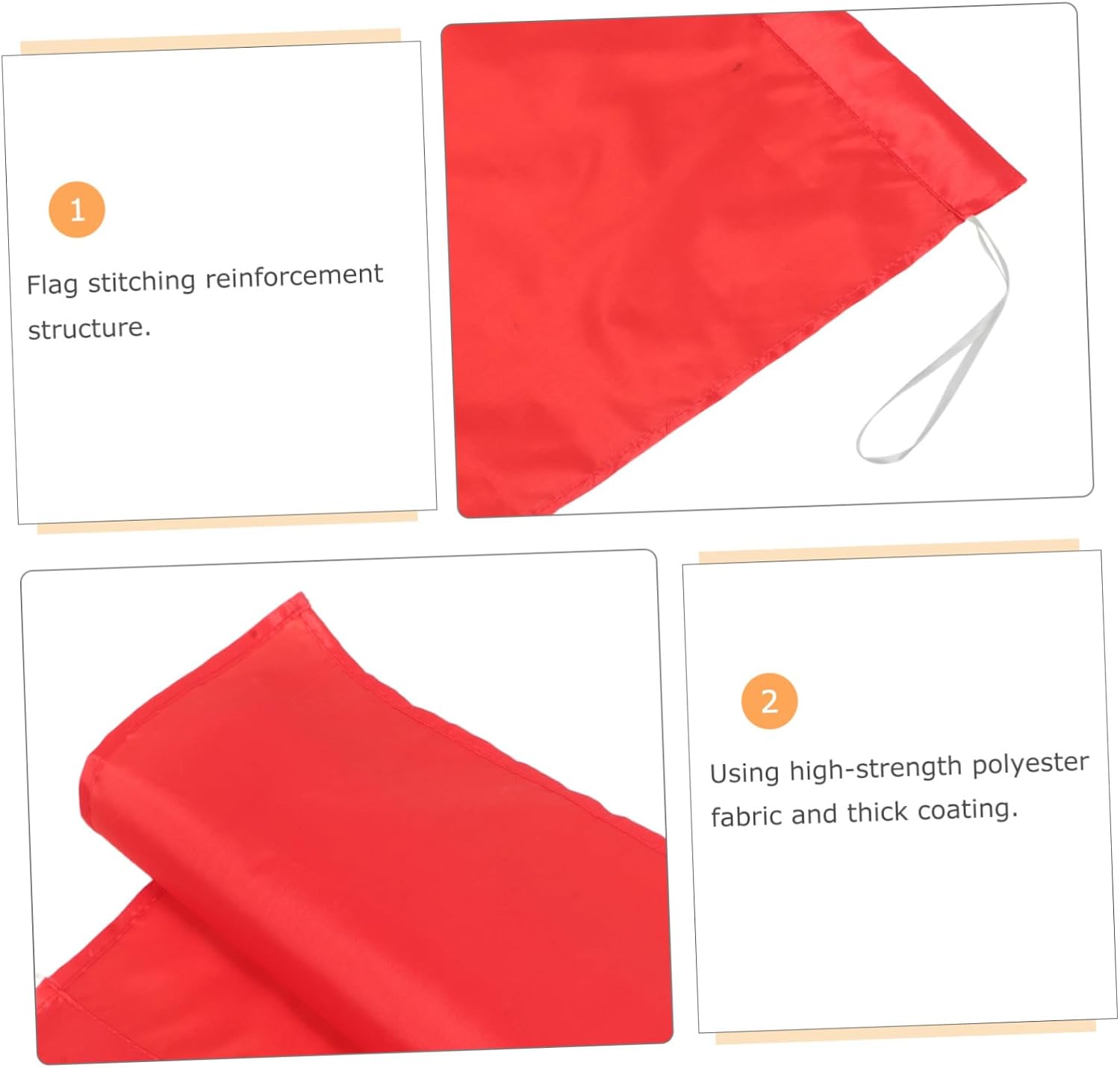 Ciieeo 4pcs Soccer Corner Flags Replacement Set, High-visibility Red Signal Referee Flags with Rope, 18x12.6" for Football Field Games and Practice