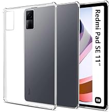 easyBee Case Compatible with Xiaomi Redmi Pad SE 11 inch, Ultra Thin Silicone Shockproof Back Shell HD Transparent TPU Protective Cover - Clear Transparent