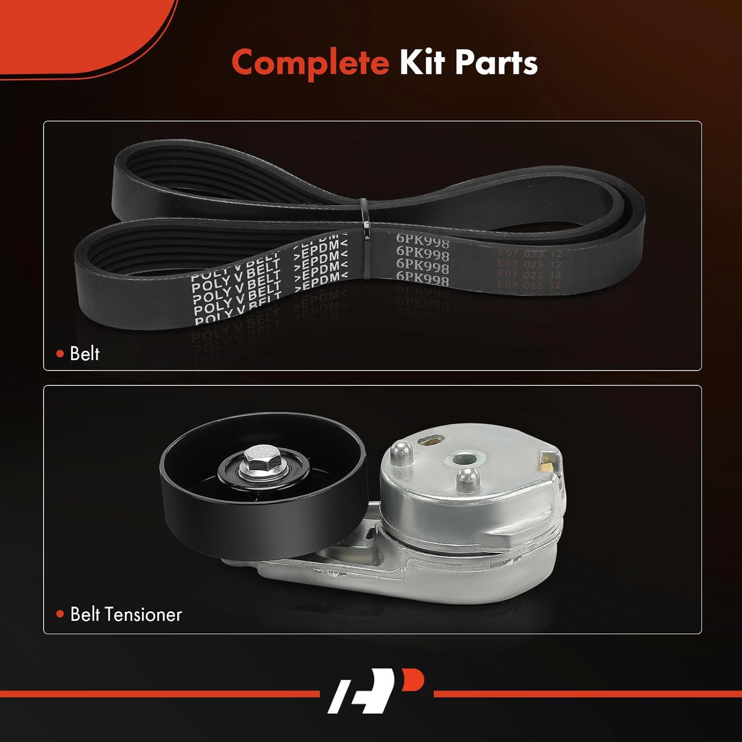 A-Premium Engine Serpentine Belt Drive Kit Compatible with Ford F-250 Super Duty, F-350 Super Duty, F-450 Super Duty, F-550 Super Duty, 2008 2009 2010-6.4L