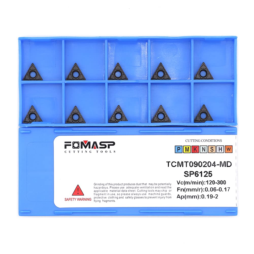 TCMT1.8(1.5)1 / TCMT090204-PM of CNC Carbide Inserts for Steel Turning Cutting Tools, The Chip Breaker"PM" fit for Semi-Finishing Metal Cutting, 10 PCS.