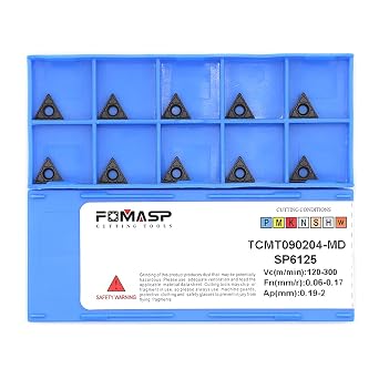 TCMT1.81.51 / TCMT090204-PM of CNC Carbide Inserts for Steel Turning Cutting Tools, The Chip Breaker"PM" fit for Semi-Finishing Metal Cutting, 10 PCS.