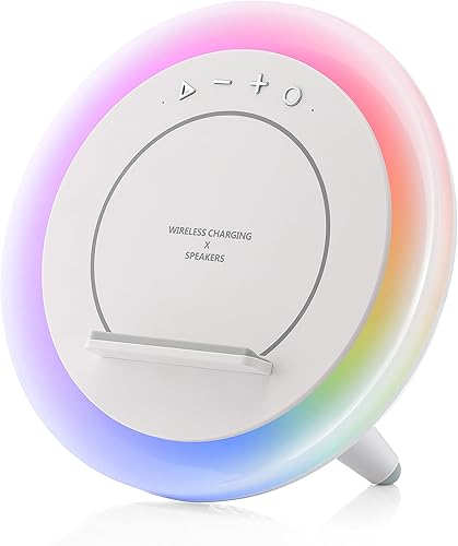 Miniatura 1 de Luces nocturnas 4 en 1 que cambian de color con cargador inalámbrico y altavoz Bluetooth para adultos dormidos, el mejor regalo de cumpleaños para
