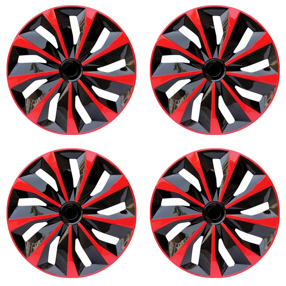 15 inch Hubcaps ABS Replacement for Steel Wheel（Non-Alloy） Snap-on Set of 4 | Stylish Durable R15 Universal-fit Wheel Cover Hub Caps Iron Rims Tire Cap Upgrade Your Cars Trucks Sedans SUV Vans（15"，Black）