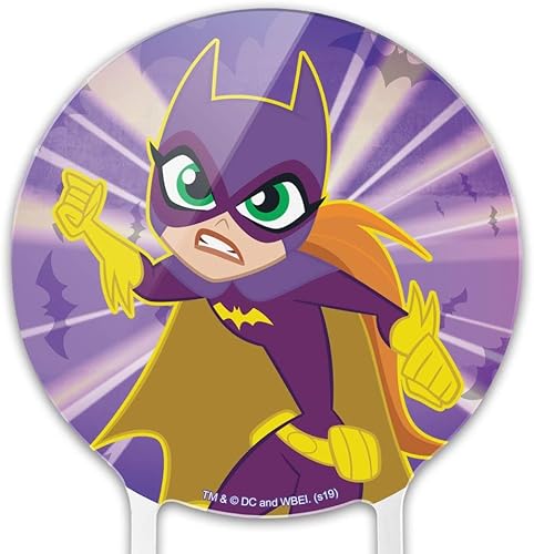 Miniatura 3 de Acrílico DC Super Hero Girls Batgirl Cake Topper Decoración de fiesta para boda, aniversario, cumpleaños, graduación