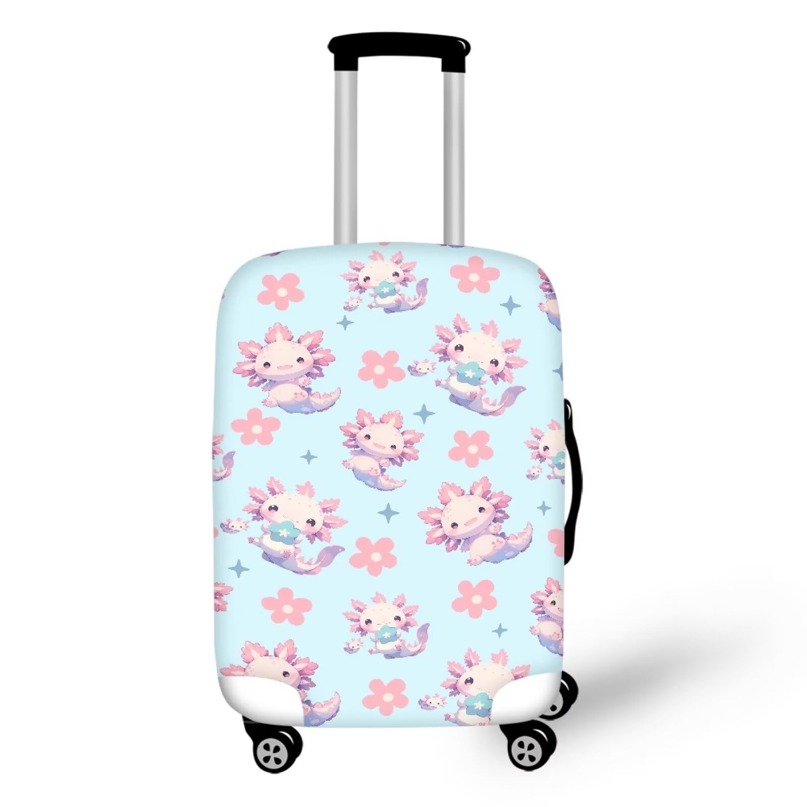 Suitcase Covers for Luggage,Luggages Covers for Suitcase,Luggages Cover Protector,Travel Luggage Suitcases Protective Cover Axolotl Flower