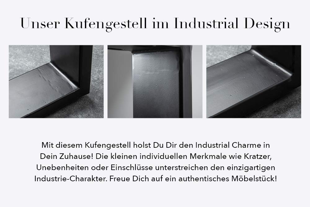 invicta INTERIOR Couchtisch Iron Craft 100cm - schwarz Natur - Sheeshamholz