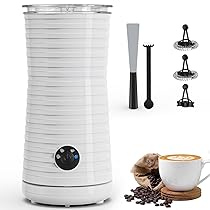 Montalatte Elettrico Automatico, Morpilot Cappuccinatore, Schiumatore Latte 4 in 1, Libera Scelta dello Spessore della Schiuma, Silenzioso e Rivestimento Antiaderante – Bianco