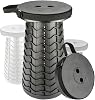 VonLux Portable Telescopic Stool Folding Stool, RetractableFoldable Camping Stool Seat for Hiking Fishing Barbecue Picnic, Sturdy & Lightweight Telescoping Collapsible Stool Black