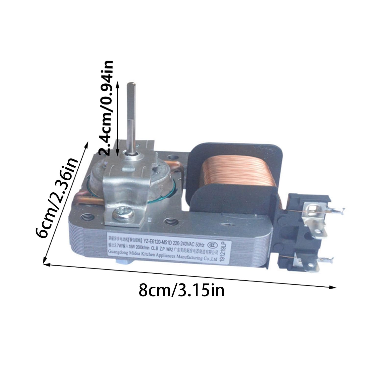 Eficiente motor de refrigeración de microondas, evaporador, ventilador de repuesto para horno, ventilador de horno, pieza de reparación de electrodomésticos