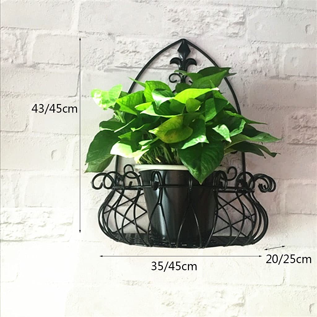 Vasi e accessori per piante Portafiori da muro in ferro battuto Supporto da giardino per recinzione da giardinaggio Espositore per piante in vaso da esterno vasi da fiori da parete per soggiorno