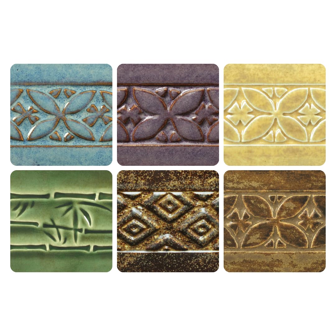 Potter's Choice High Fire Glazes 6-Pint Class Pack No. 1, 6 Assorted Colors, Layerable Mid-High Fire Cone 5-6 "PC" Glazes for Bisque