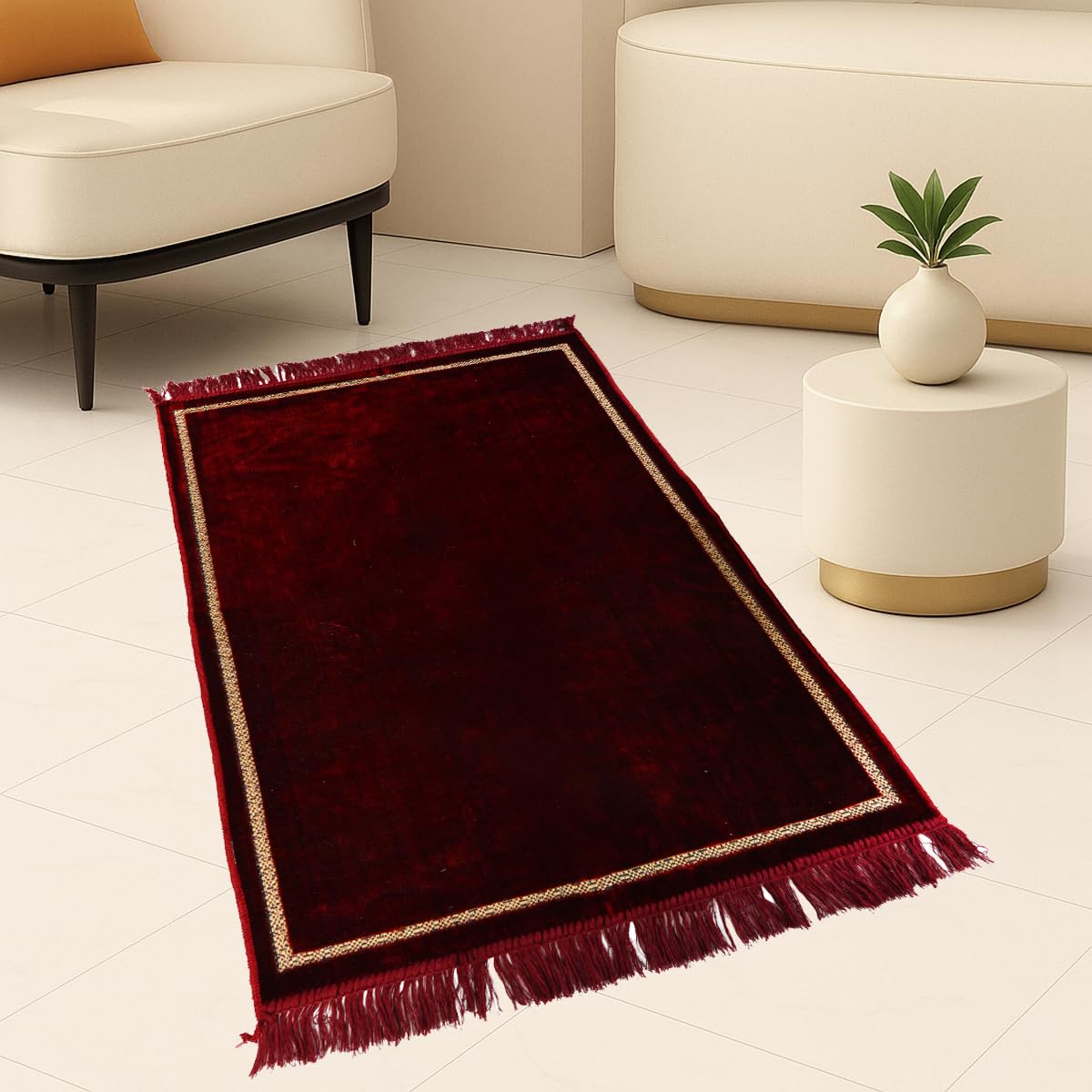 Velvet Prayer Mat - Blue Janamaz for Namaz -11