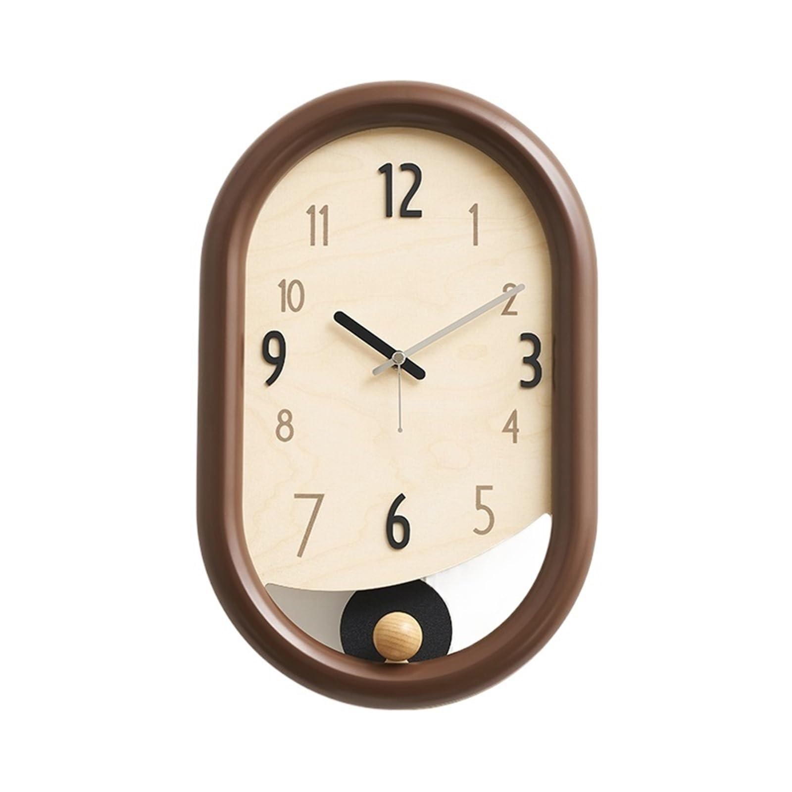 Aioneer Wall Clock Minimalist Wall Clock Silent Battery Powered Highly Compatible Timepiece-Beige