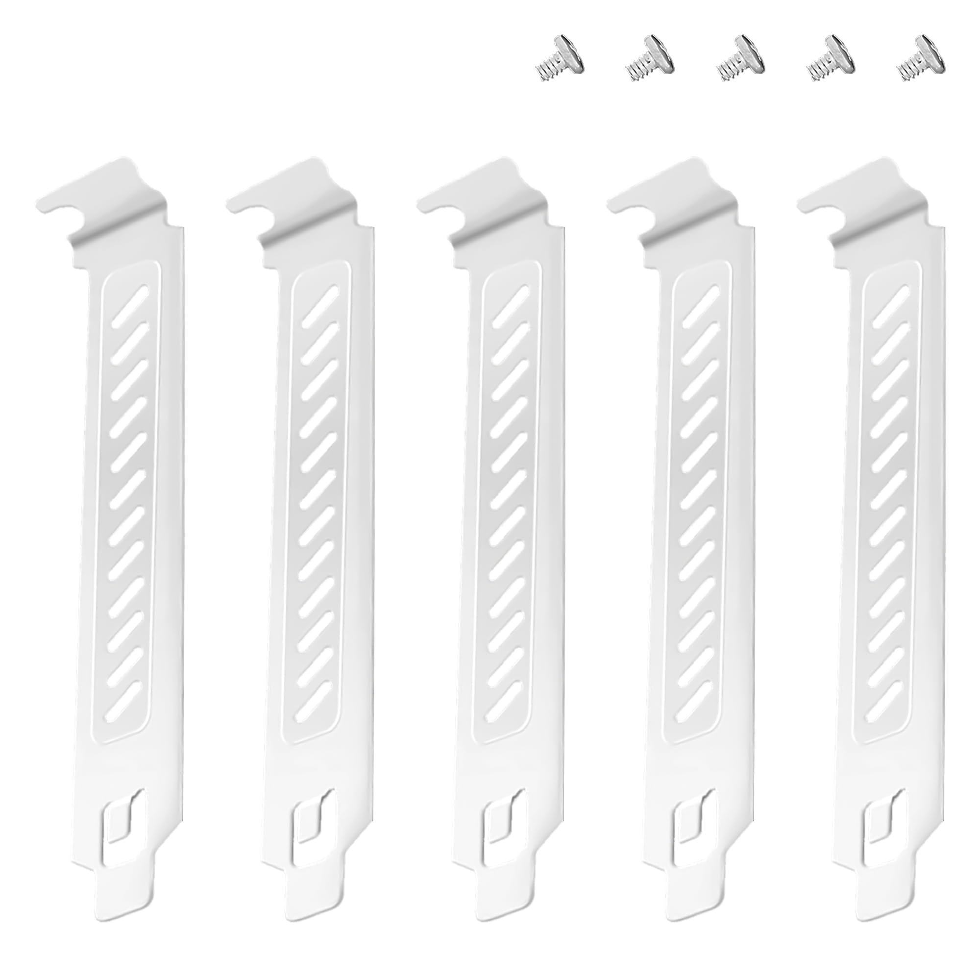 PCI Slot Cover with Screws for Computer PC Case Accessories 5Pcs Hard Steel PCI Slot Covers Dust Filter