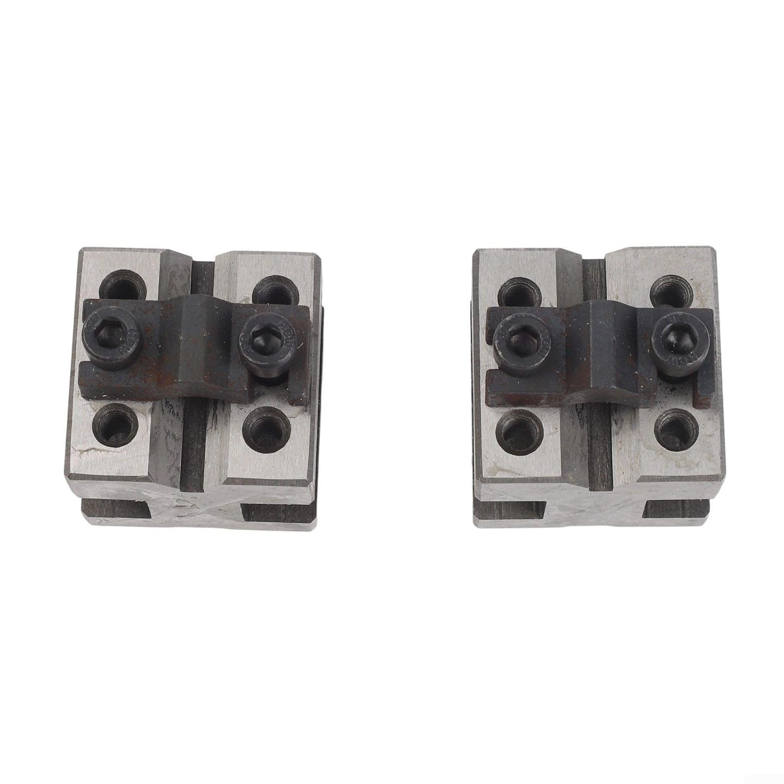 V-Block Paar Präzision mit Spannsatz 90 Grad - Gehärteter Stahl Vee Blocks für Fräsen Bohren Metallbearbeitung Rundstockhalter Werkstatt Zubehör 35x35x30mm