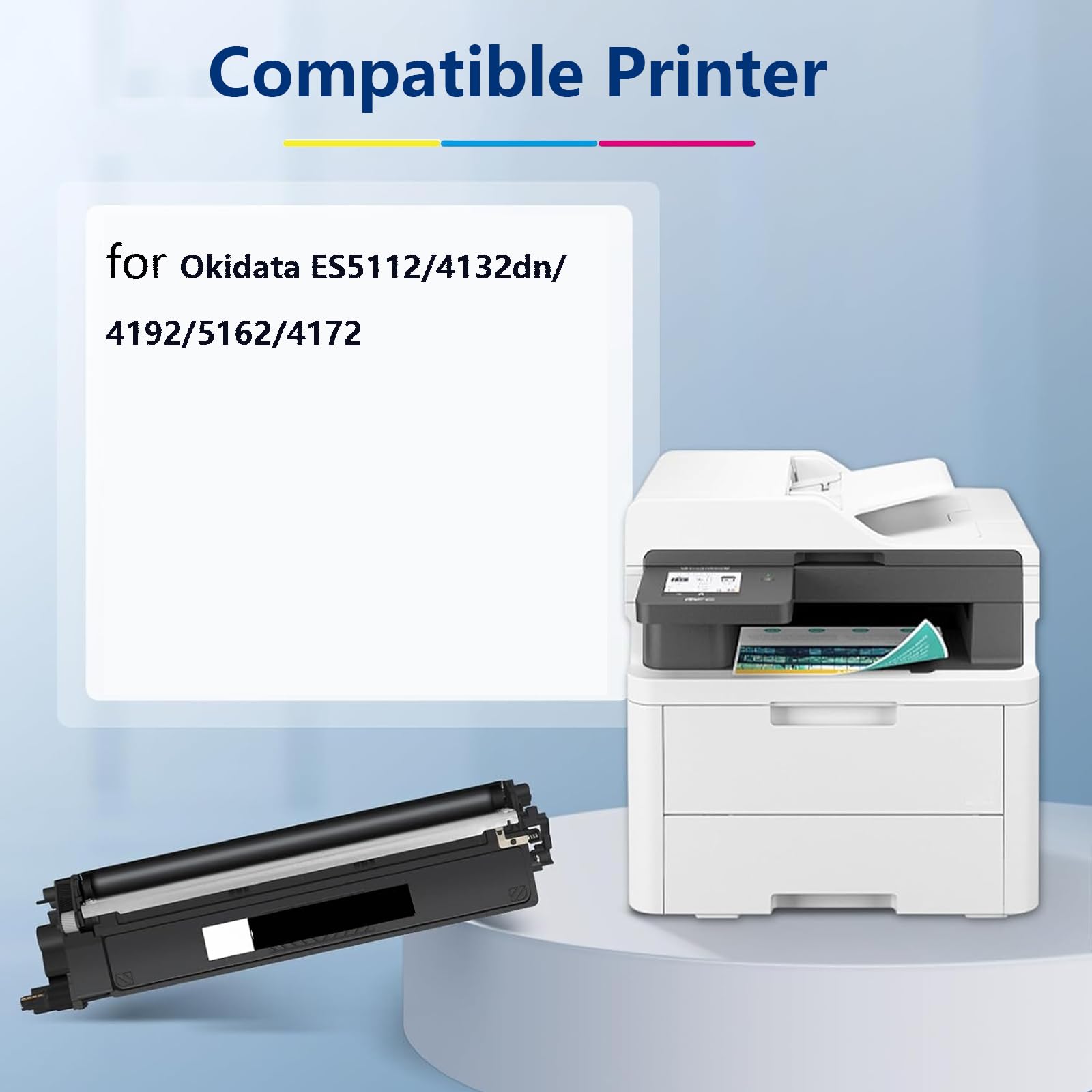 Cartuccia Toner ad alta Capacità 45807116 Ricambio per Okidata ES5112 4132dn 4192 5162 4172 Stampanti, 11000 Pagine, Stampe Nere Nitide,Black-2 pack
