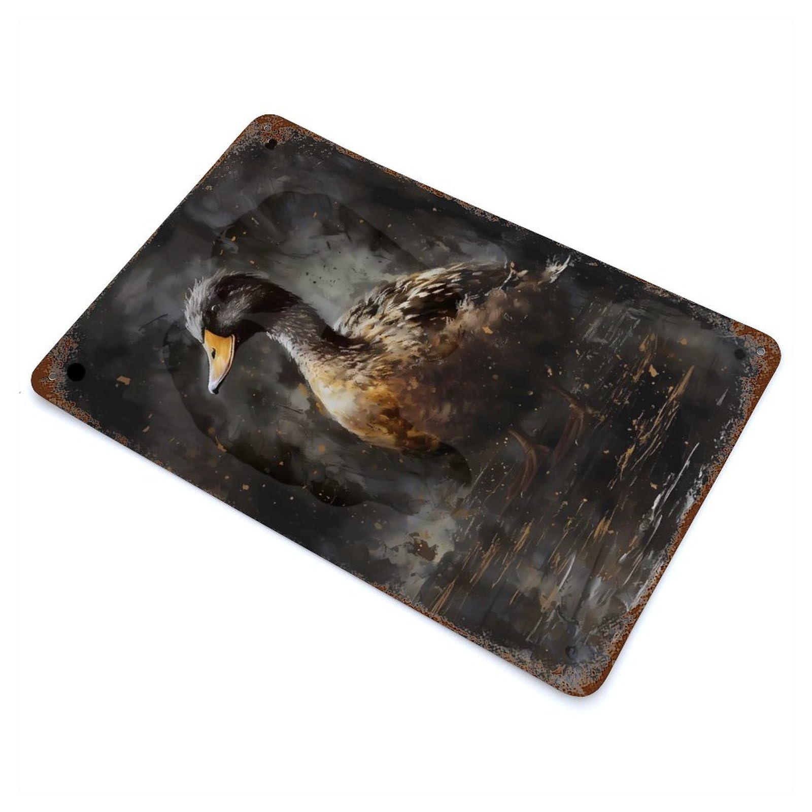 Duck Appreciated Distressed Metal Wall Sign 11.8"x7.9", for Farmhouse, Kitchen And Entryway Decor, Rustic Home Decor